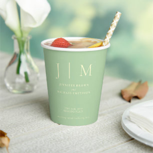 Pistazien- und Creme-Einfache-Minimal-Getränke-Hoc Pappbecher