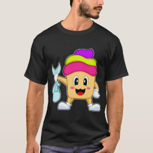 Pistazien- und violett gefleckter Wasserfarbenfisc T-Shirt