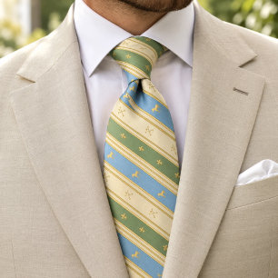Pistazienblaue und buttergelbe Hochzeit Krawatte