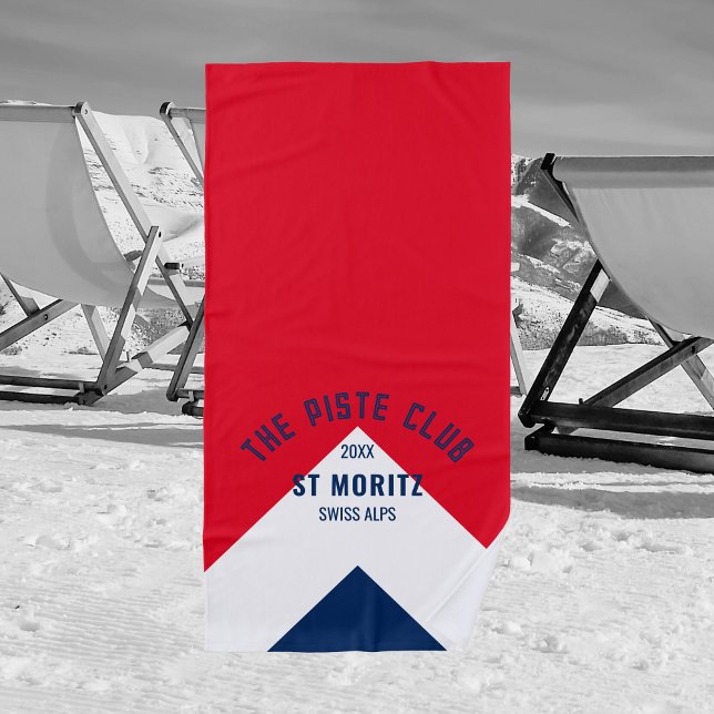 Piste Club Red Navy Gipfel Custom Winter Ski Strandtuch (Von Creator hochgeladen)