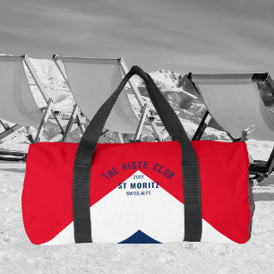Piste Club Rote weiße Navy Spitze Monogramm Ski Duffle Bag