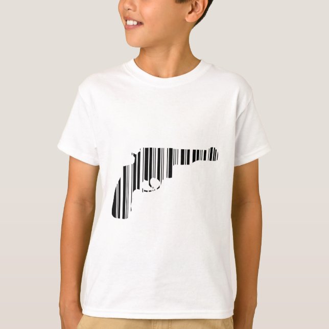 PISTOLEN-BARCODE Waffe Barcode-Musterdesign T-Shirt (Vorderseite)