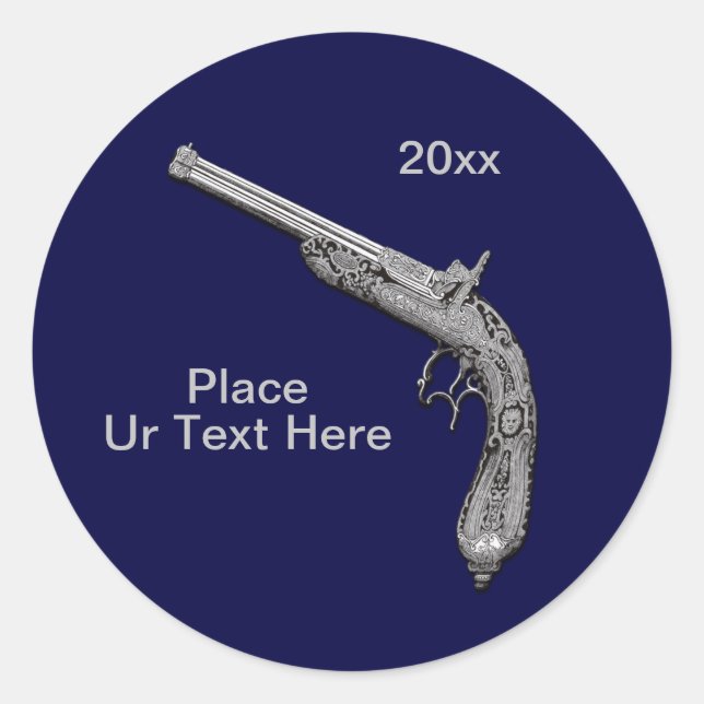 Pistolengüter zeigen Custom Navy Runder Aufkleber (Vorderseite)