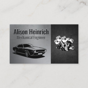 Piston Car Motor Auto Shop Visitenkarte