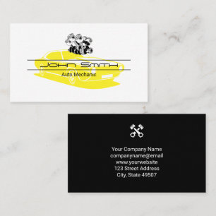 Piston Car Motor Ingenieur Kolben Visitenkarte