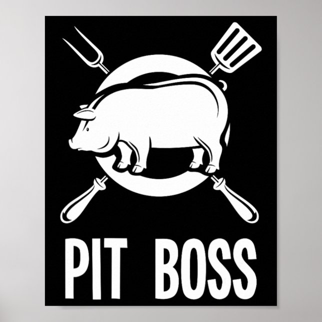 Pit Boss Shirt Grillen Funny Pitmaster Pig Grillin Poster (Vorne)