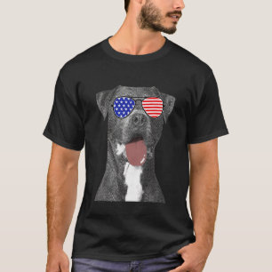 Pit Bull 4. Juli Hunde Männer amerikanische Flagge T-Shirt