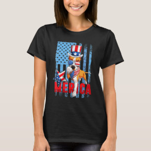 Pit Bull 4. Juli Merica Männer Frauen USA Flaggend T-Shirt