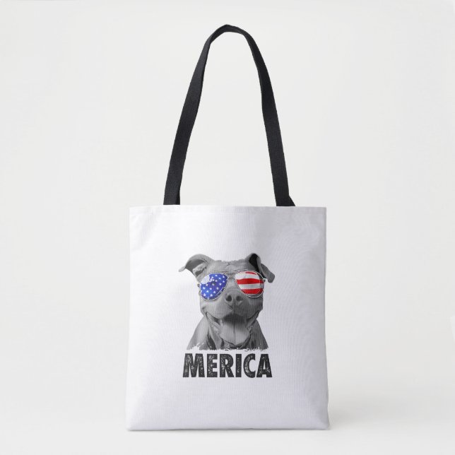 Pit Bull 4. Juli Merica Men American Flag Sung (Vorderseite)