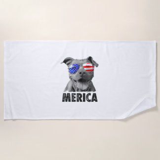 Pit Bull 4. Juli Merica Men American Flag Sung Strandtuch