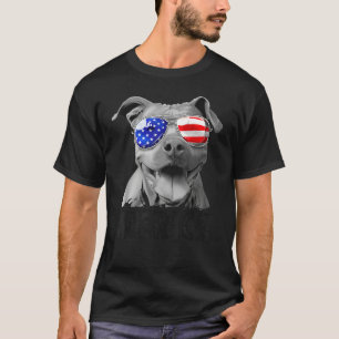 Pit Bull 4. Juli Merica Men American Flag Sung T-Shirt