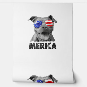Pit Bull 4. Juli Merica Men American Flag Sung Tapete