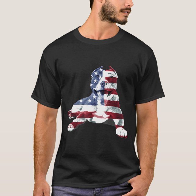 Pit Bull American Flag T-Shirt (Vorderseite)