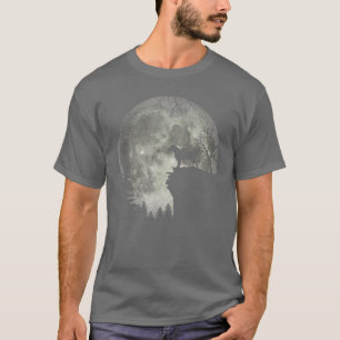 Pit bull and Moon Halloween  T-Shirt
