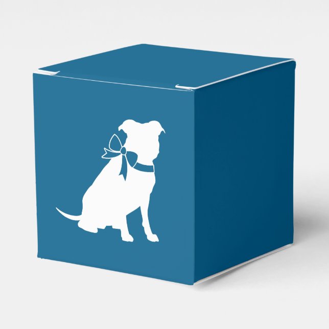 Pit Bull Babydusche Pitbull Dog Blue Boy Geschenkschachtel (Vorderseite)