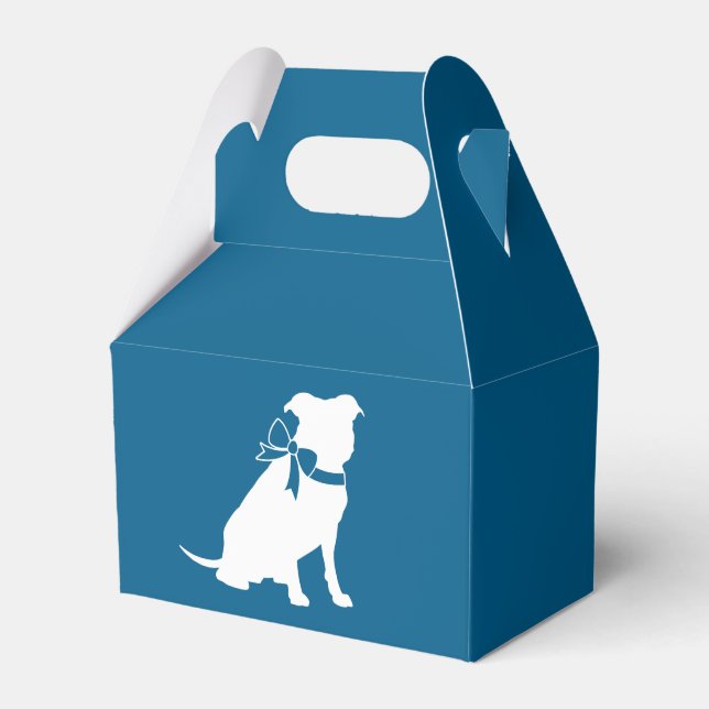 Pit Bull Babydusche Pitbull Dog Blue Boy Geschenkschachtel (Vorderseite)