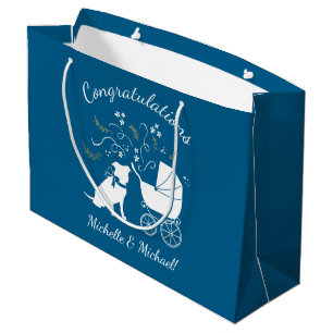 Pit Bull Babydusche Pitbull Dog Blue Boy Große Geschenktüte