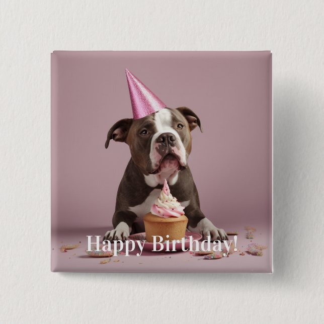 Pit Bull Birthday Celebration Button (Vorderseite)