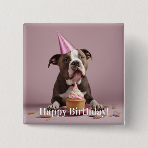 Pit Bull Birthday Celebration Button