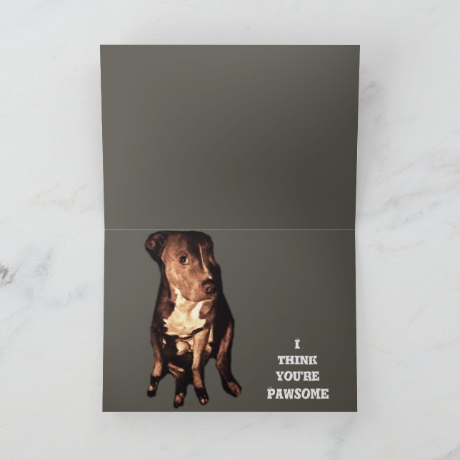 PIT BULL BIRTHDAY GREETING card Karte (Innenseite)