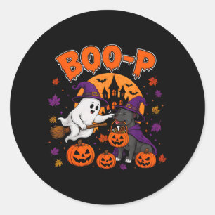 Pit Bull Boo P Geister-Nase Boop Halloween Hundeli Runder Aufkleber