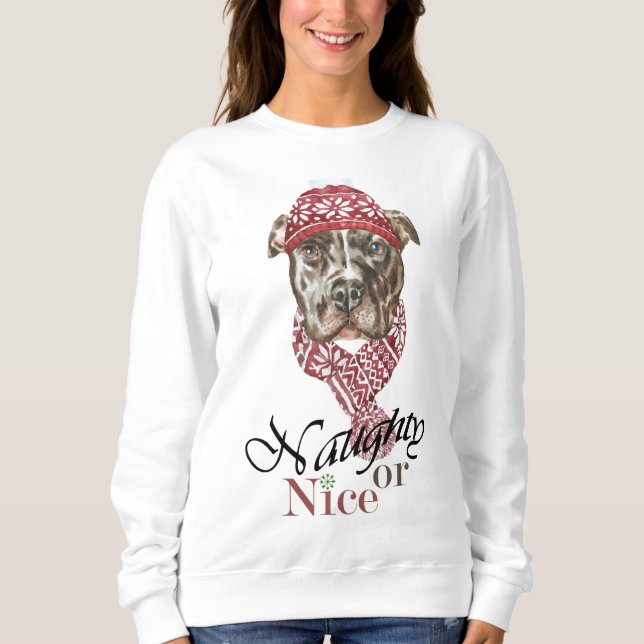 Pit bull Christmas Sweatshirt (Vorderseite)