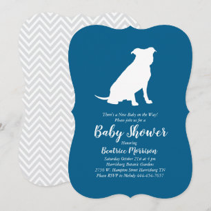 Pit Bull Dog Baby Dusche Blue Boy Pitbull Einladung