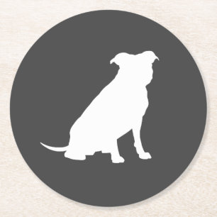 Pit Bull Dog Baby Pitbull Duschgeschlecht neutral Runder Pappuntersetzer