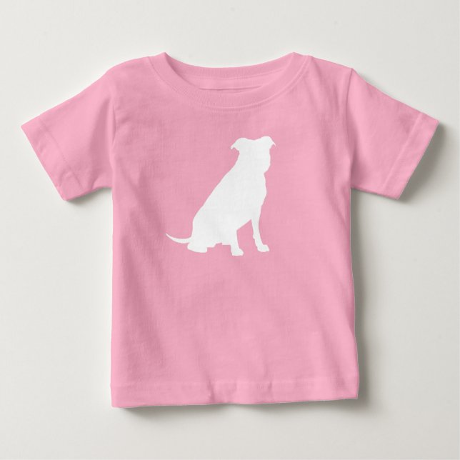 Pit Bull Dog Babydusche Pink Girl Pitbull Baby T-shirt (Vorderseite)