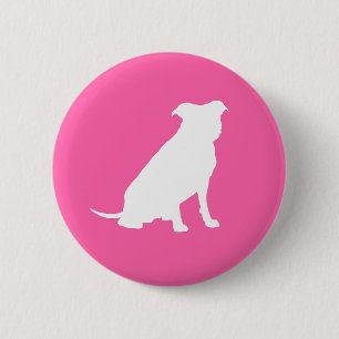 Pit Bull Dog Babydusche Pink Girl Pitbull Button