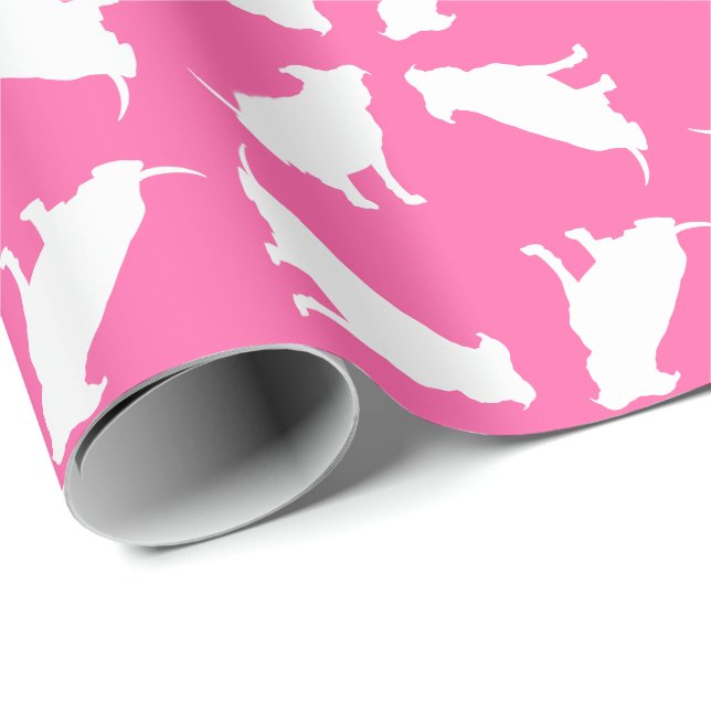 Pit Bull Dog Babydusche Pink Girl Pitbull Geschenkpapier (Rolleneckpunkt)