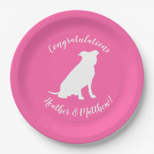 Pit Bull Dog Babydusche Pink Girl Pitbull Pappteller