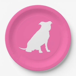 Pit Bull Dog Babydusche Pink Girl Pitbull Pappteller