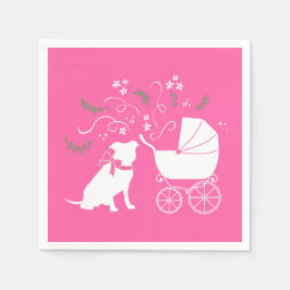 Pit Bull Dog Babydusche Pink Girl Pitbull Serviette