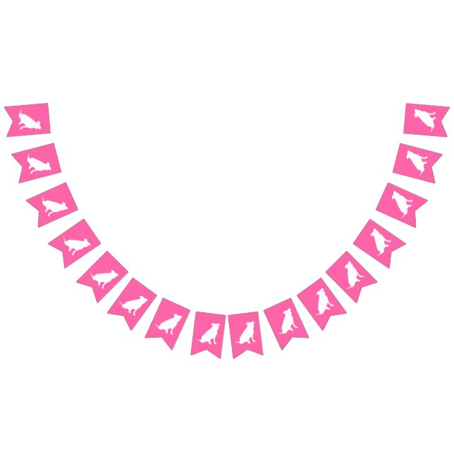 Pit Bull Dog Babydusche Pink Girl Pitbull Wimpelkette (Alle)