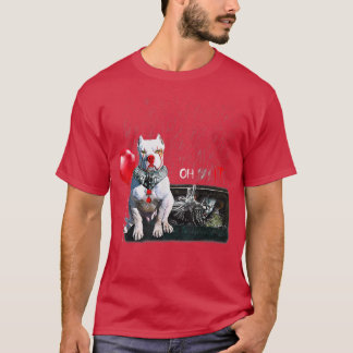 Pit Bull Dog Clown Oh es Rain Ballon Funny Halse T-Shirt