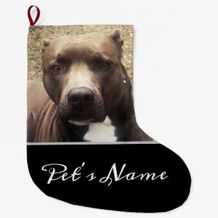Pit Bull Dog Custom Pet Foto Personalisiert Großer Weihnachtsstrumpf