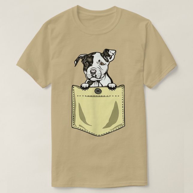 Pit Bull Dog im Pocket Puppy Pitbull T - Shirt (Design vorne)
