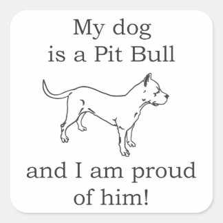 Pit bull dog Liebe Quadratischer Aufkleber