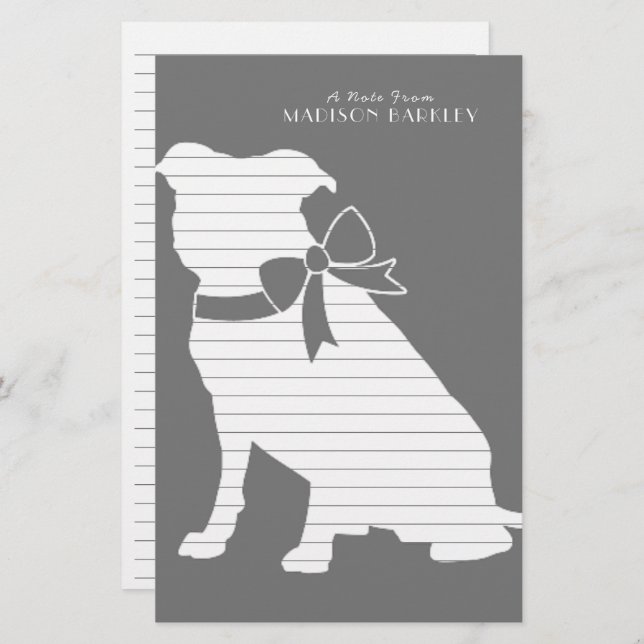 Pit Bull Dog Puppy Pitbull Stationery Briefpapier (Vorne/Hinten)