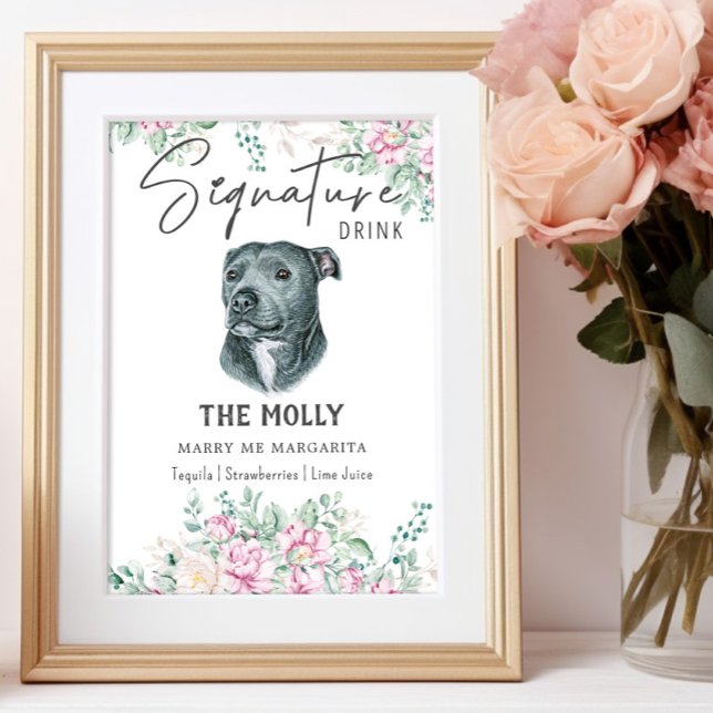 Pit Bull Dog Signature Drink Sign Poster (Von Creator hochgeladen)