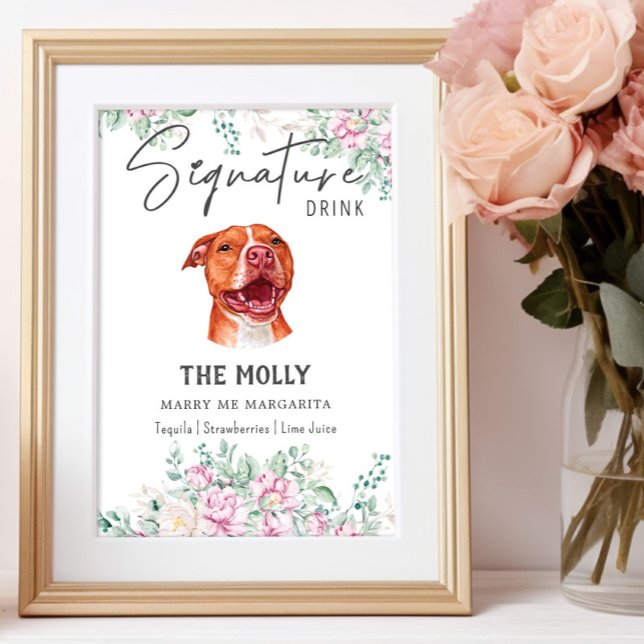 Pit Bull Dog Signature Drink Sign Poster (Von Creator hochgeladen)