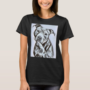 Pit Bull Dog über einer schönen blauen Nasenspitze T-Shirt