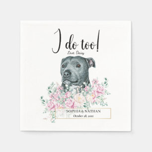 Pit Bull Dog Wedding Cocktail Napkins Serviette