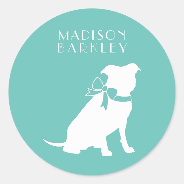 Pit Bull Dog Welpe Pitbull Klassischer Rundsticker Runder Aufkleber (Vorderseite)