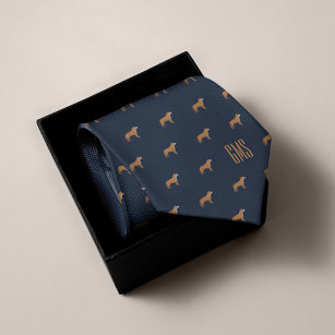 Pit Bull Dogs Muster Mit Monogramm Krawatte