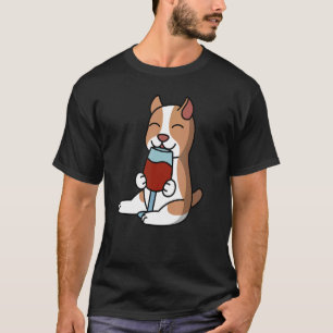 Pit Bull Drink Wine Dog T-Shirt