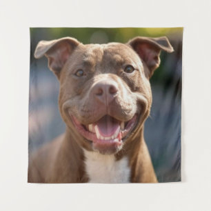 Pit Bull Foto Anpassen Hinzufügen Wandteppich