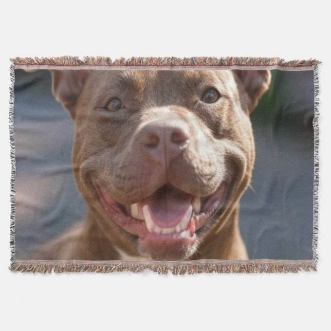 Pit Bull-Foto hinzufügen Anpassen Decke (Vorderseite)