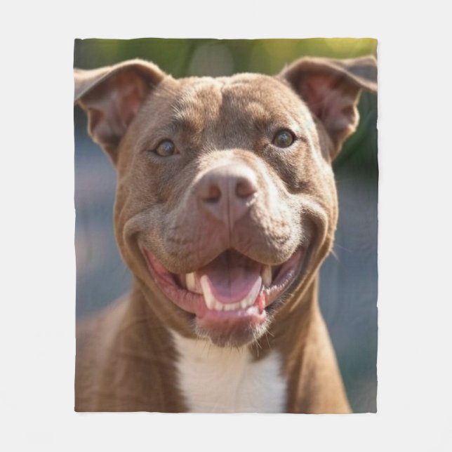 Pit Bull-Foto hinzufügen Anpassen Fleecedecke (Vorderseite)